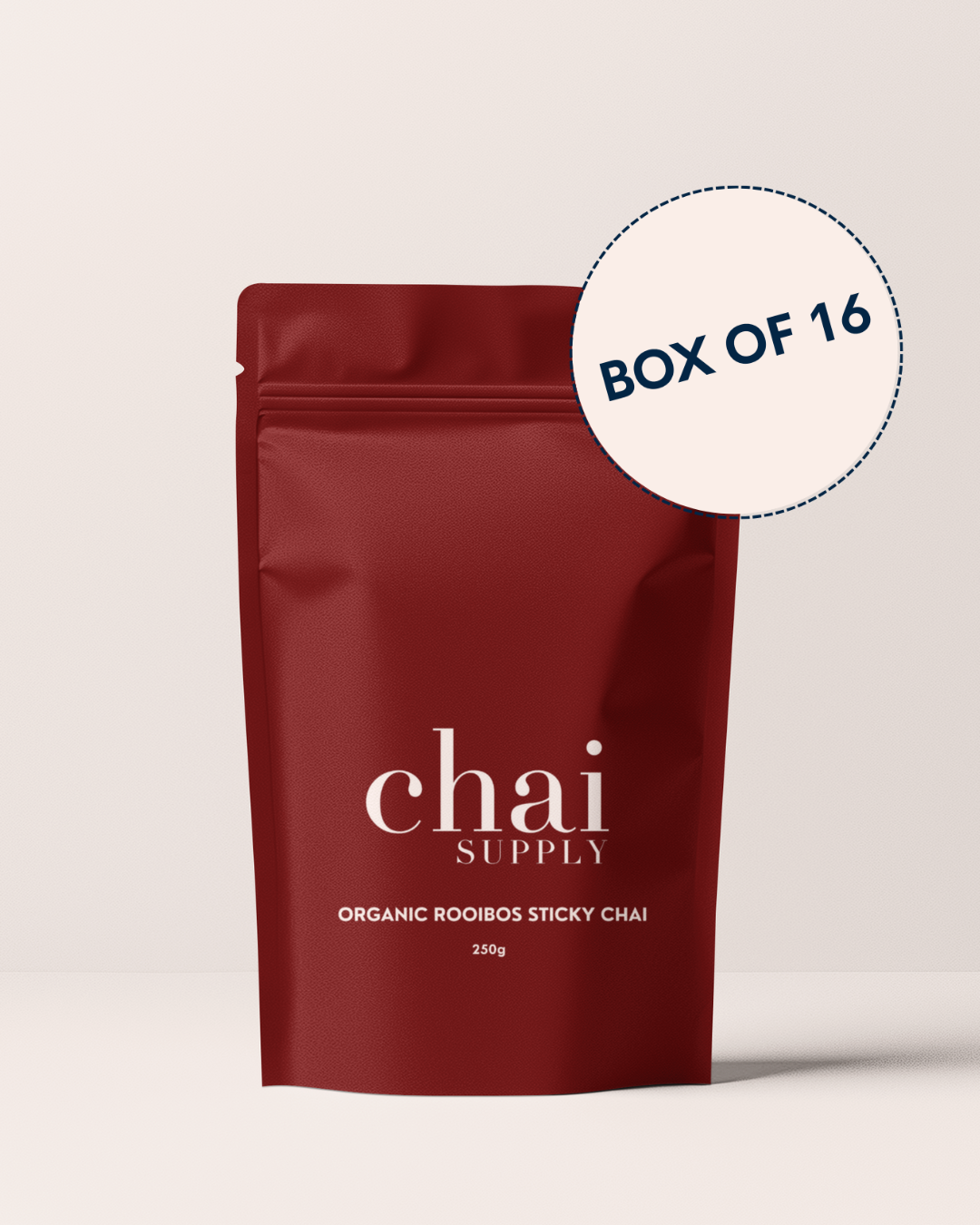 Retail Box of Organic Rooibos Sticky Chai